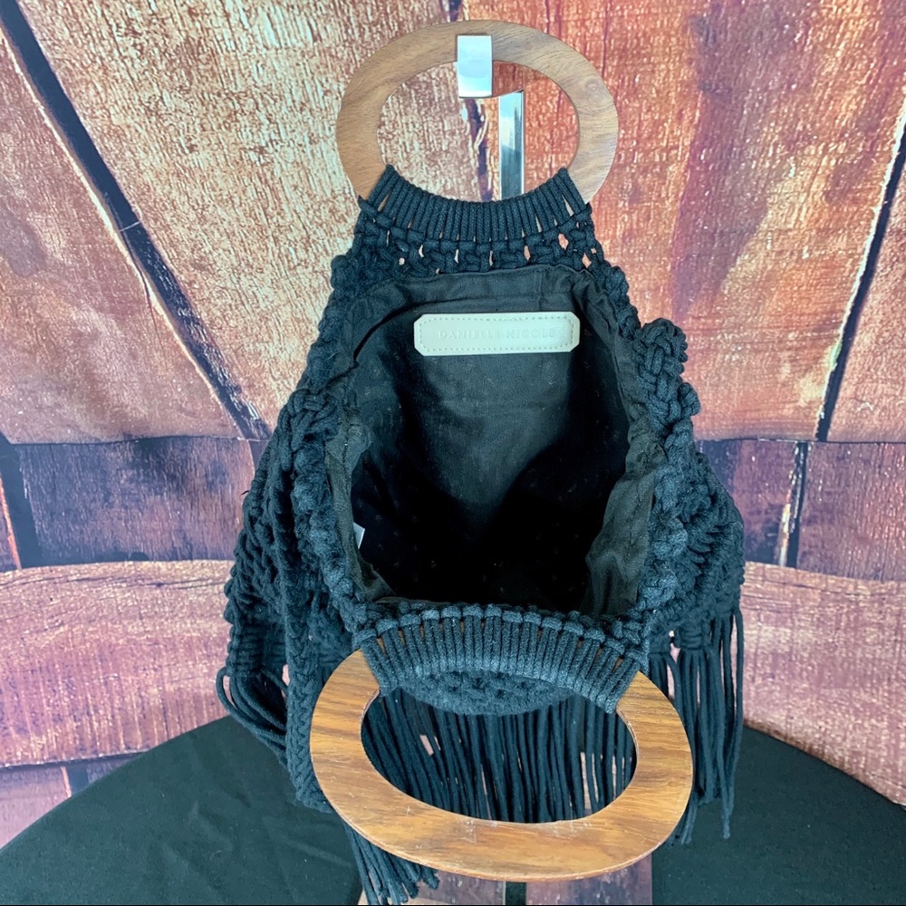 Danielle Nicole Boho Style Macrame Bag W/Fringe - image 5
